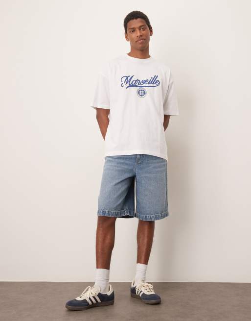 ASOS DESIGN oversized t-shirt with city graphic in white