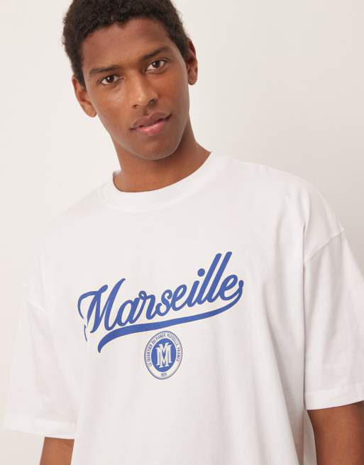 ASOS DESIGN oversized t-shirt with city graphic in white