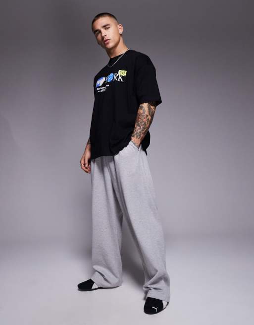 ASOS DESIGN oversized T-shirt with city print in black