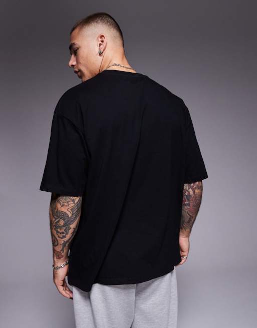 ASOS DESIGN oversized T-shirt with city print in black