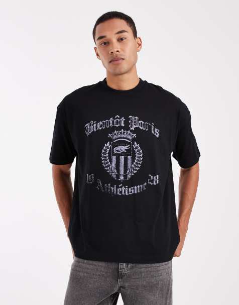ASOS DESIGN oversized T-shirt with city sport graphic in black - view 1