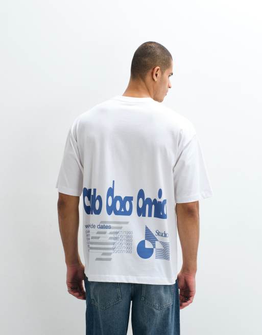 ASOS DESIGN oversized t-shirt with club graphic in white, 4 of 5
