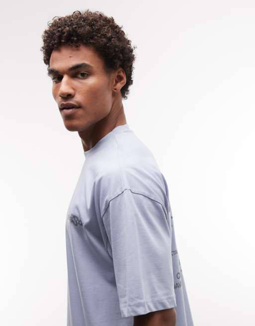 ASOS DESIGN oversized t-shirt with cocktail graphic in blue, 5 of 5