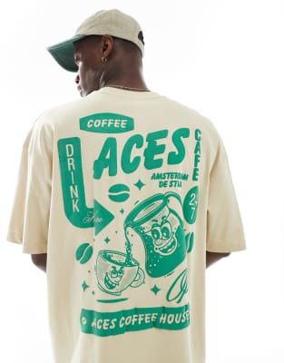 Asos Design Oversized T-shirt With Coffee Graphic