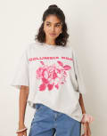 [ASOS DESIGN] ASOS DESIGN oversized t-shirt with columbia road graphic in ice marl-Grey L Ice Marl