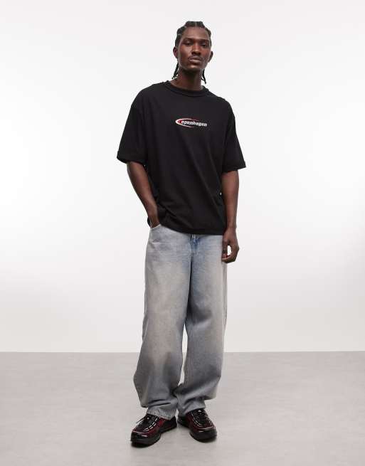 ASOS DESIGN oversized t-shirt with Copenhagen front graphic in black, 4 of 5
