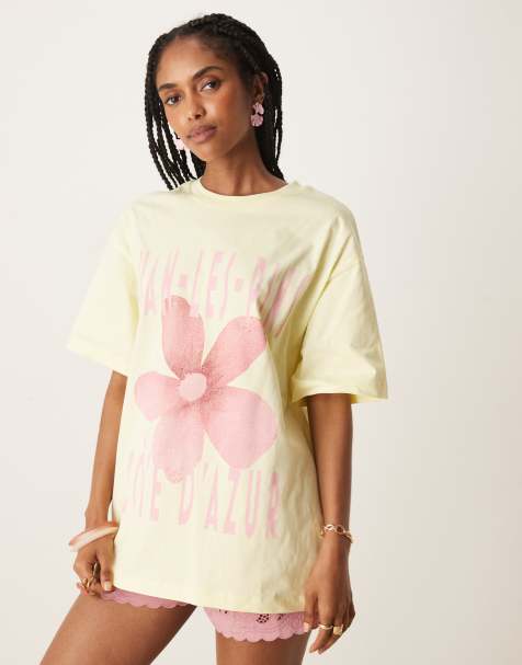 ASOS DESIGN oversized t-shirt with cote d'azur graphic in buttermilk - view 1