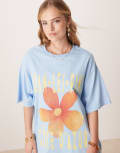 [ASOS DESIGN] ASOS DESIGN oversized t-shirt with cote d'azur graphic in light blue XS Light blue