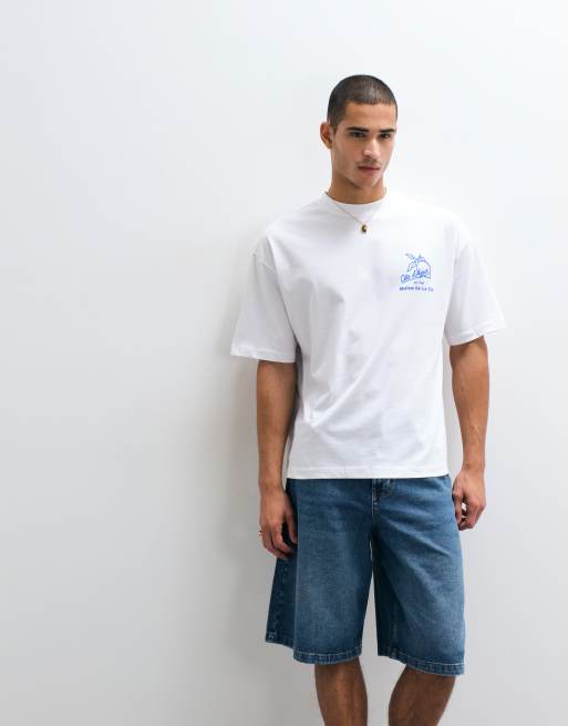 ASOS DESIGN oversized t-shirt with Cote d'Azur graphic in white, 3 of 5