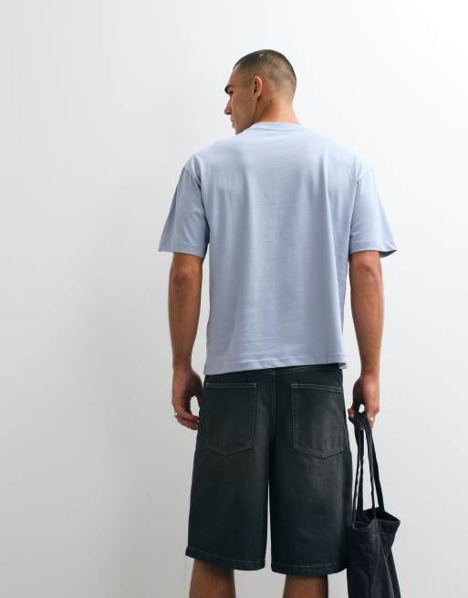 ASOS DESIGN oversized t-shirt with cowboy print in blue, 3 of 5