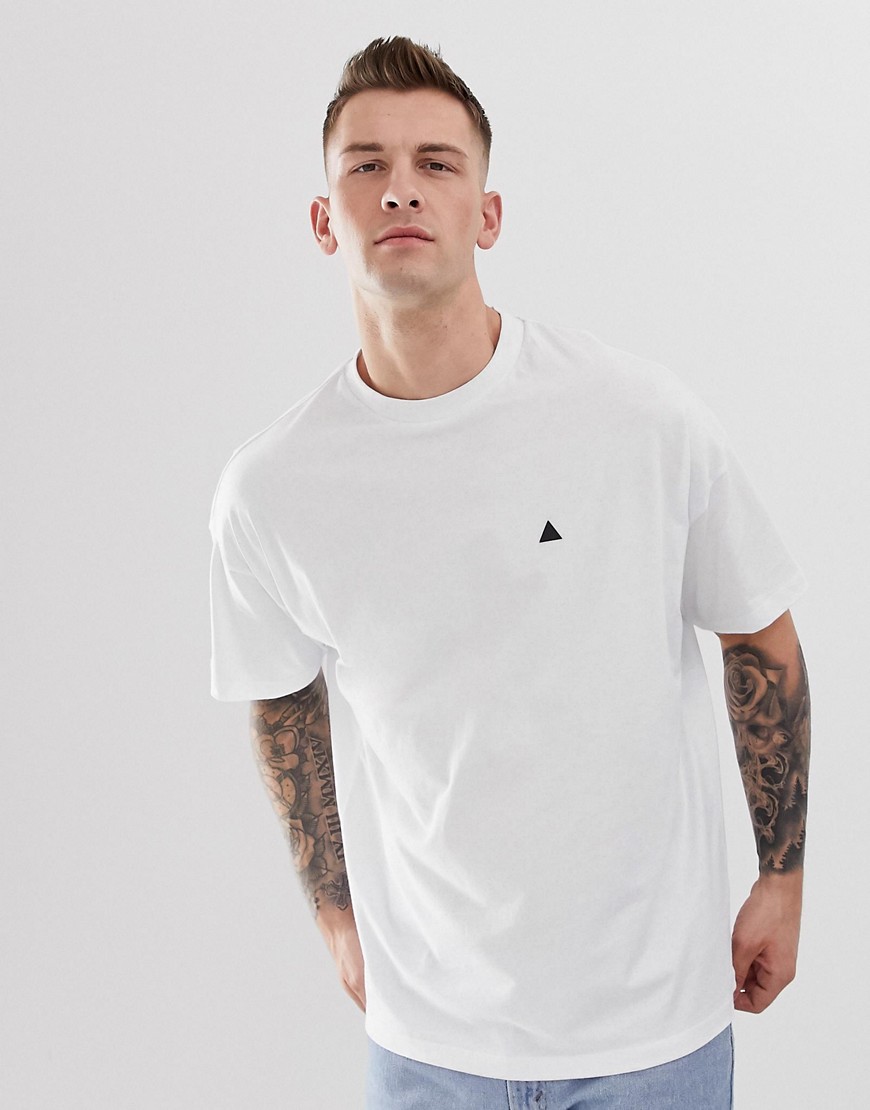 ASOS DESIGN oversized t-shirt with crew neck and logo in white
