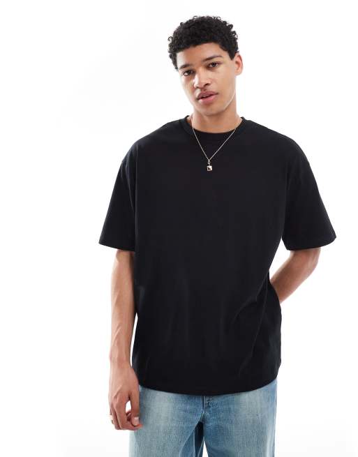 FhyzicsShops DESIGN oversized t-shirt with crew neck in black