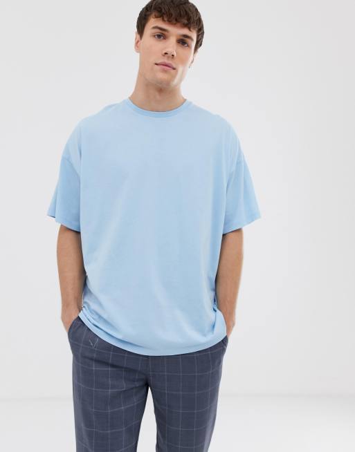 ASOS DESIGN oversized t-shirt with crew neck in blue | ASOS