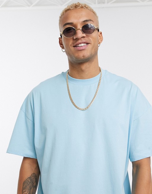 ASOS DESIGN oversized t-shirt with crew neck in blue