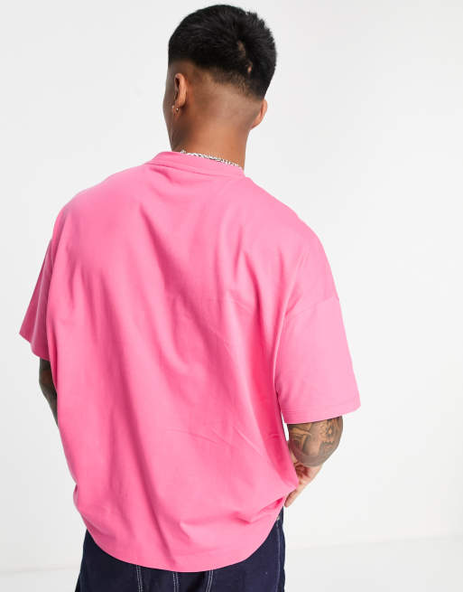 ASOS DESIGN oversized t-shirt with crew neck in bright pink