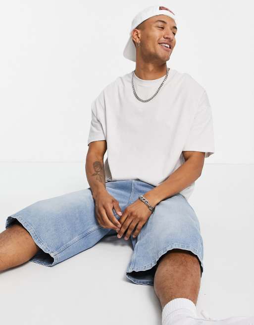 ASOS DESIGN oversized t-shirt with crew neck in cream - CREAM