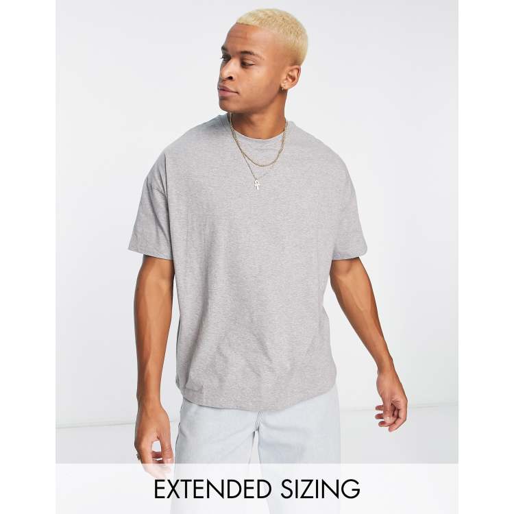 Society Oversized Short Sleeve T-Shirt in Heather Grey