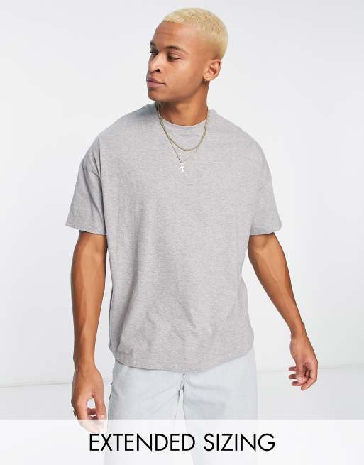 ASOS DESIGN oversized t-shirt with crew neck in gray heather - GRAY | ASOS