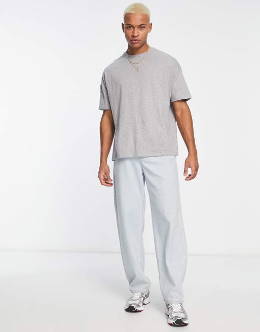 ASOS DESIGN oversized t shirt with crew neck in gray heather GRAY