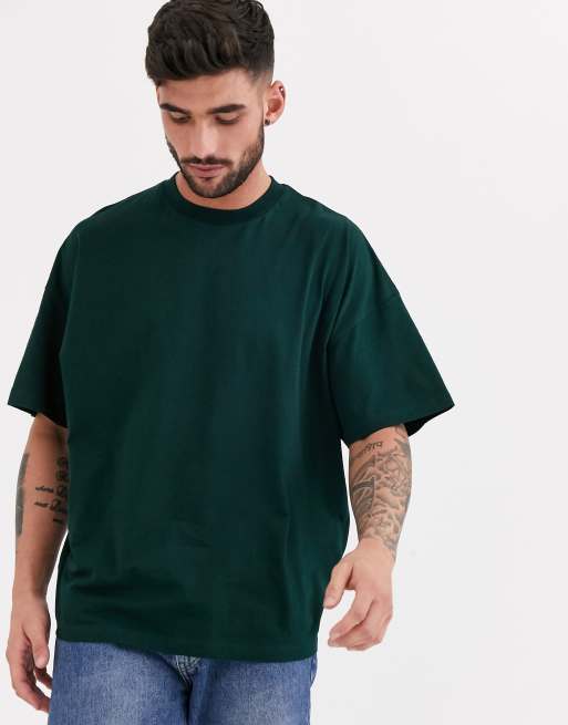 ASOS DESIGN oversized t-shirt with crew neck in green | ASOS