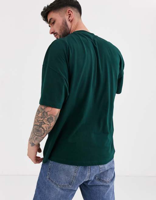 ASOS DESIGN oversized t-shirt with crew neck in green | ASOS