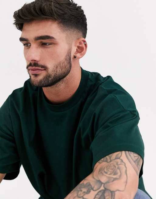 ASOS DESIGN oversized t-shirt with crew neck in green | ASOS