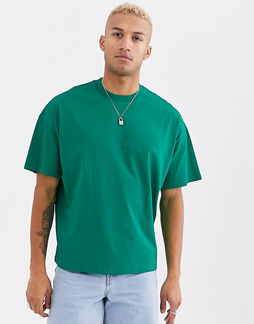 ASOS DESIGN oversized t-shirt with crew neck in green | ASOS