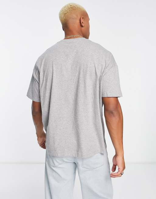 ASOS DESIGN oversized t-shirt with crew neck in grey marl - GREY