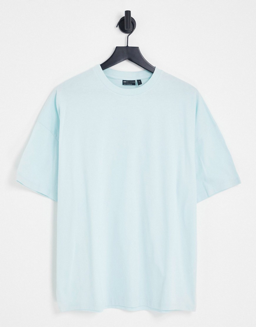ASOS DESIGN oversized t-shirt with crew neck in light blue