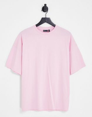ASOS DESIGN oversized t-shirt with crew neck in light pink