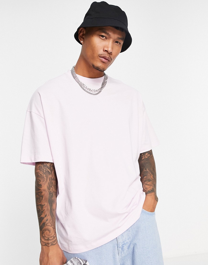 ASOS DESIGN oversized t-shirt with crew neck in lilac-Purple