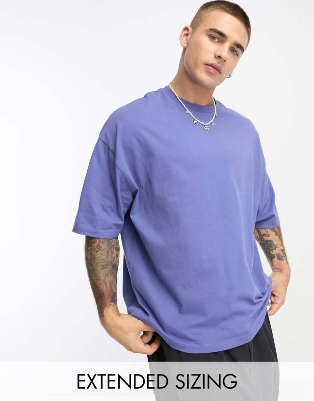 ASOS DESIGN oversized T-shirt with crew neck in mid blue