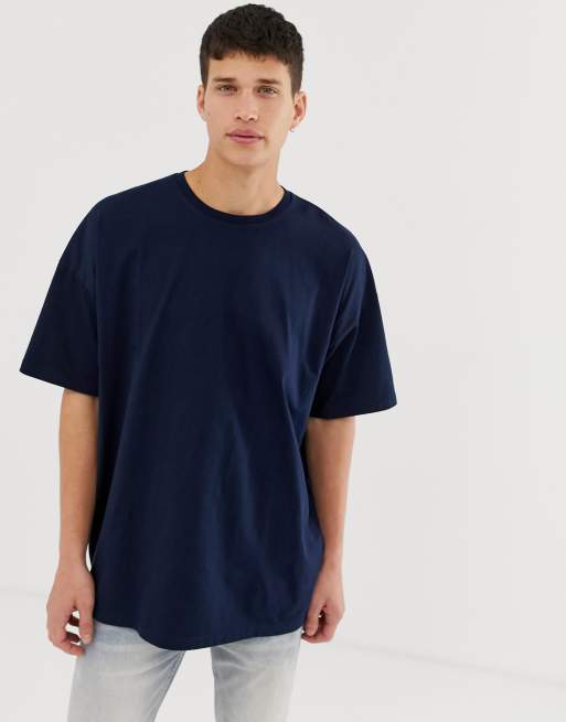 Navy blue oversized discount shirt