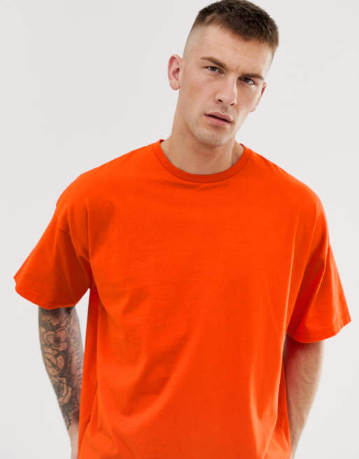 ASOS DESIGN oversized t shirt with crew neck in orange