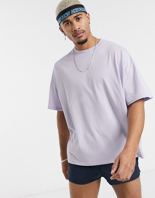 ASOS DESIGN oversized t-shirt with crew neck in purple
