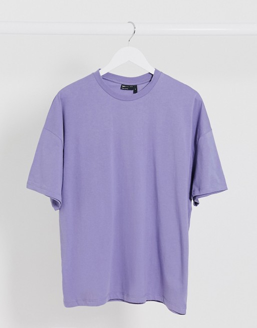 ASOS DESIGN organic oversized t-shirt with crew neck in purple