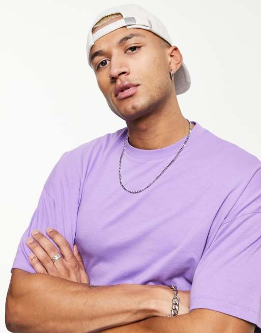 ASOS DESIGN oversized t-shirt with crew neck in purple