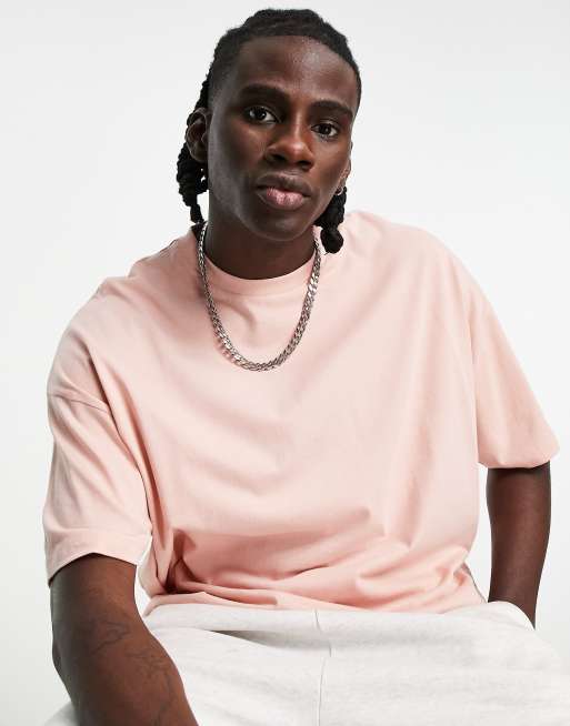 ASOS DESIGN oversized t-shirt with crew neck in washed peach