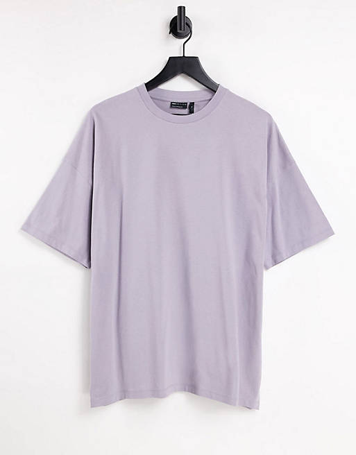 ASOS DESIGN oversized t-shirt with crew neck in washed purple - LILAC ...