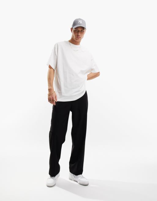 ASOS DESIGN oversized baseball jersey shirt in white - WHITE