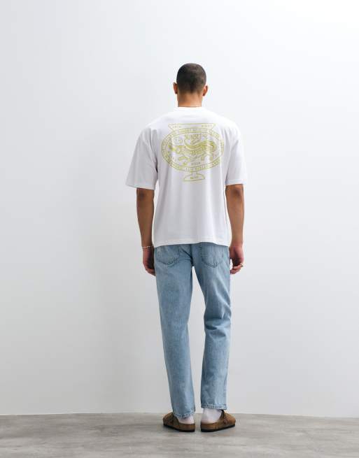 ASOS DESIGN oversized t-shirt with crocodile back print in white, 5 of 5