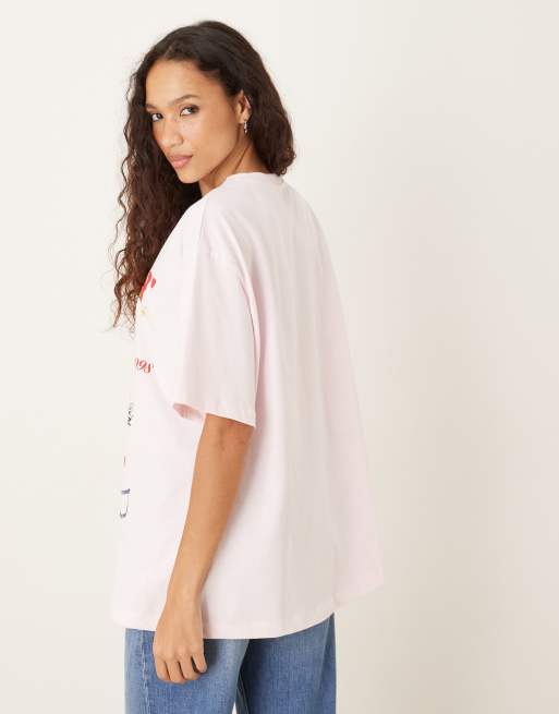 ASOS DESIGN oversized t-shirt with dallas cowgirl graphic in light pink, 3 of 4