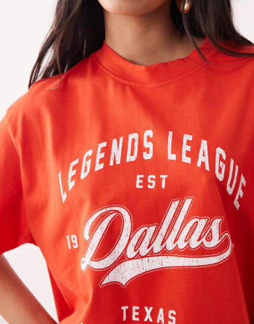 ASOS DESIGN Oversized T-shirt with Dallas football graphic in red, 3 of 4