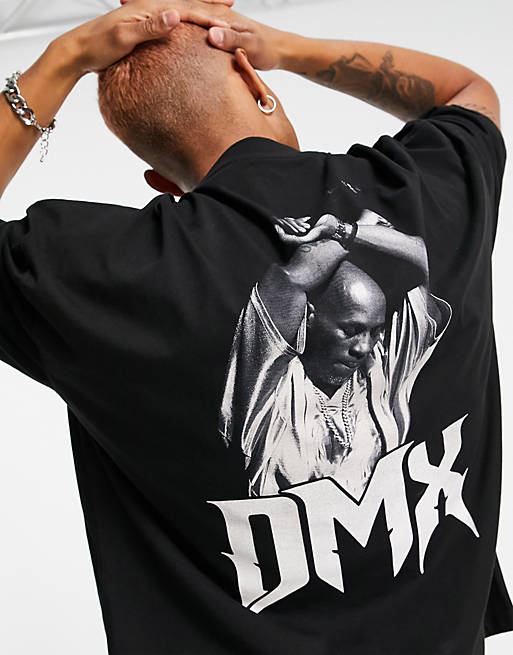 ASOS DESIGN oversized t-shirt with DMX print in black