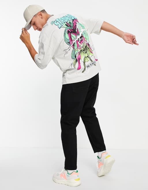 ASOS DESIGN oversized t-shirt with Dr Strange back graphic print in grey