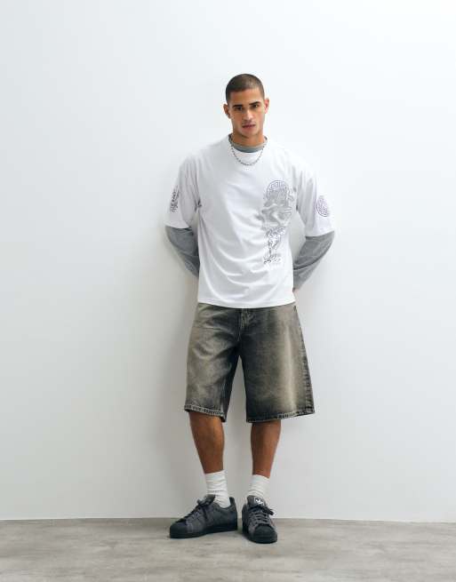 ASOS DESIGN oversized T-shirt with dragon graphic in white, 2 of 5