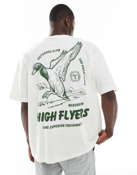 ASOS DESIGN oversized T-shirt with duck graphic in off white - view 1