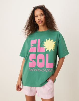 Asos Design Oversized T-shirt With El Sol Graphic