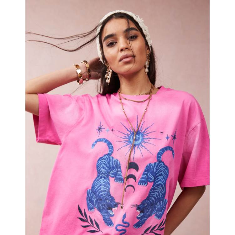 ASOS DESIGN oversized T-shirt with embroidered celestial