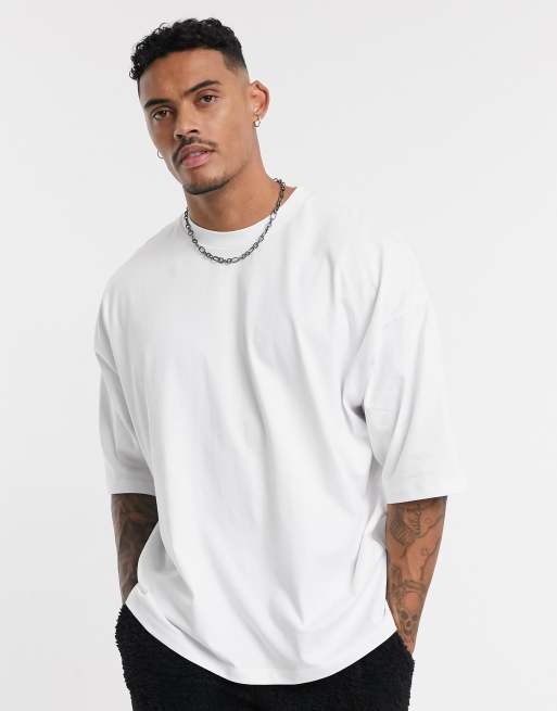 ASOS DESIGN oversized t shirt with embroidered line drawing back print